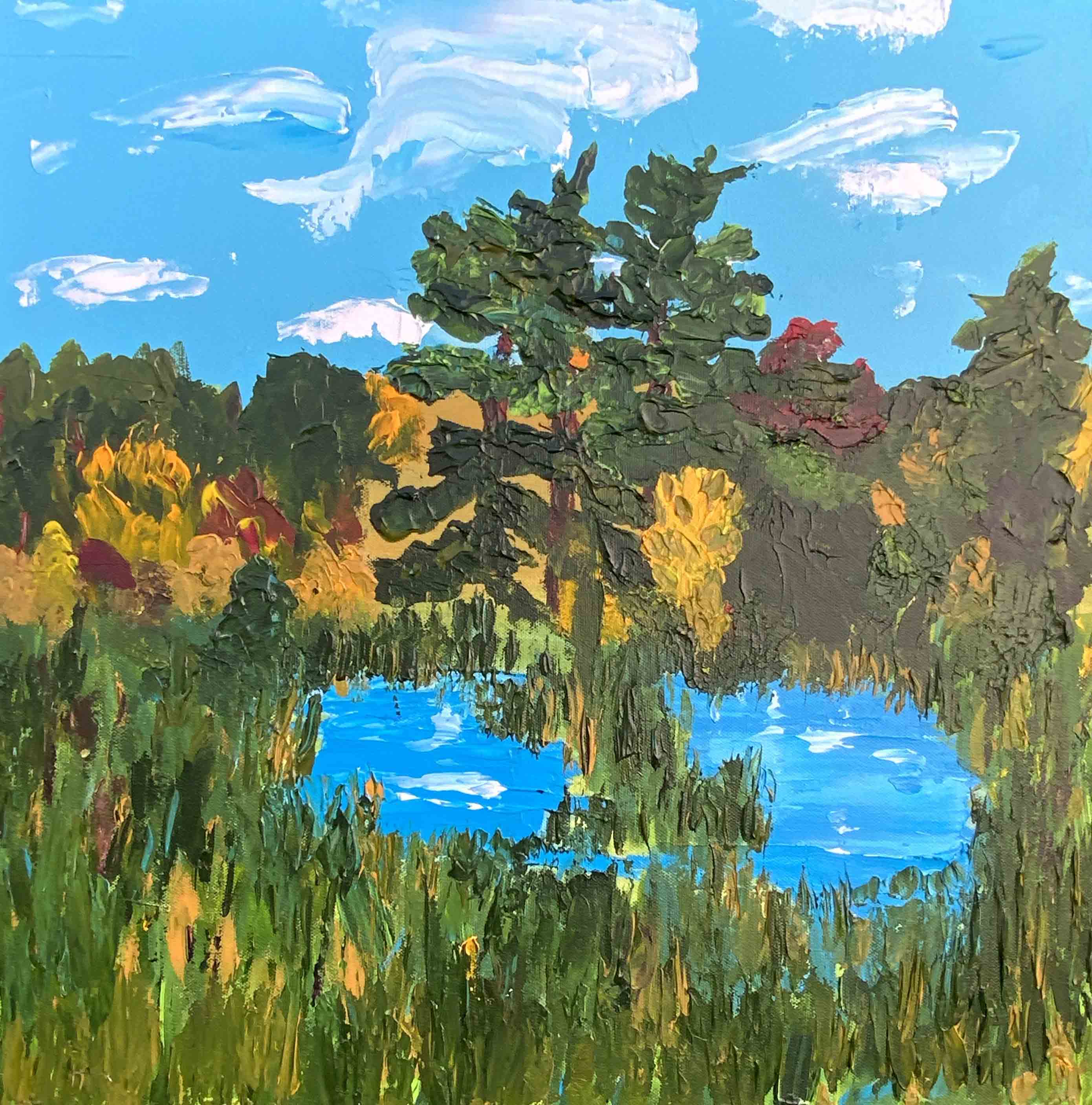 “A Gem North of Port Sandfield” - Original Impasto Acrylic | Louanne Ramage Fine Artist | 20x20