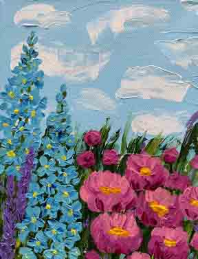 The Silver Lining In Bloom - Fine Art Canvas Print of Original Painting by Louanne Ramage Fine Artist