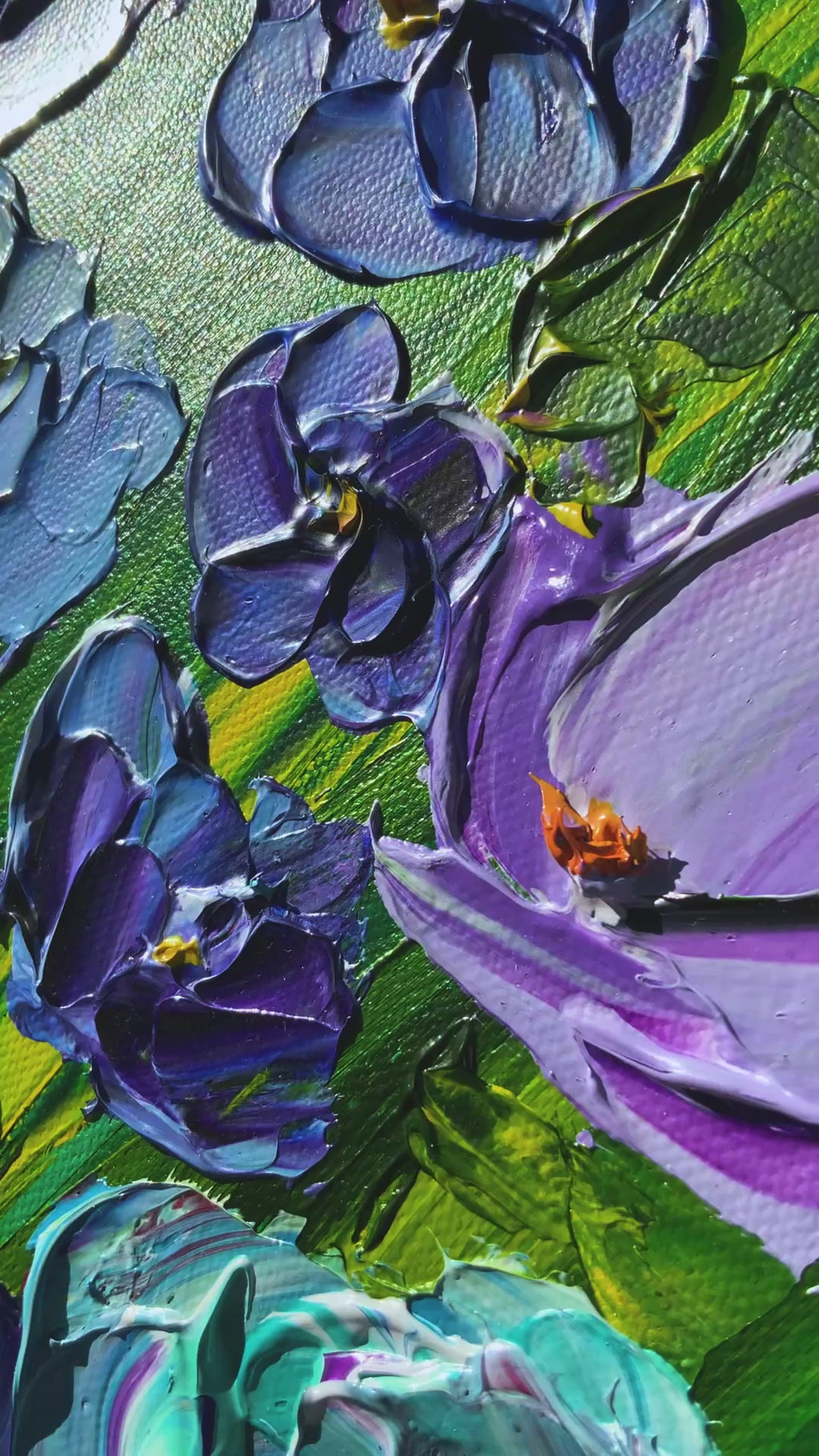 “Tender Moments Abound” - Floral, Impasto Acrylic Original Painting, Louanne Ramage Fine Artist | 12x12